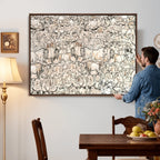 Abstract Bison Wall Art Canvas Print, Abstract Animal Art for Cabin Decor