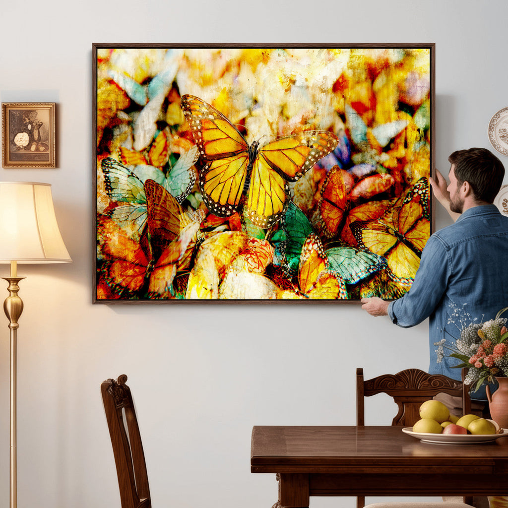 Butterfly Wall Art Canvas Print | Colorful Abstract Nature Artwork