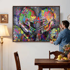 Graffiti Football Helmets Wall Art Canvas Print, Urban Street Art