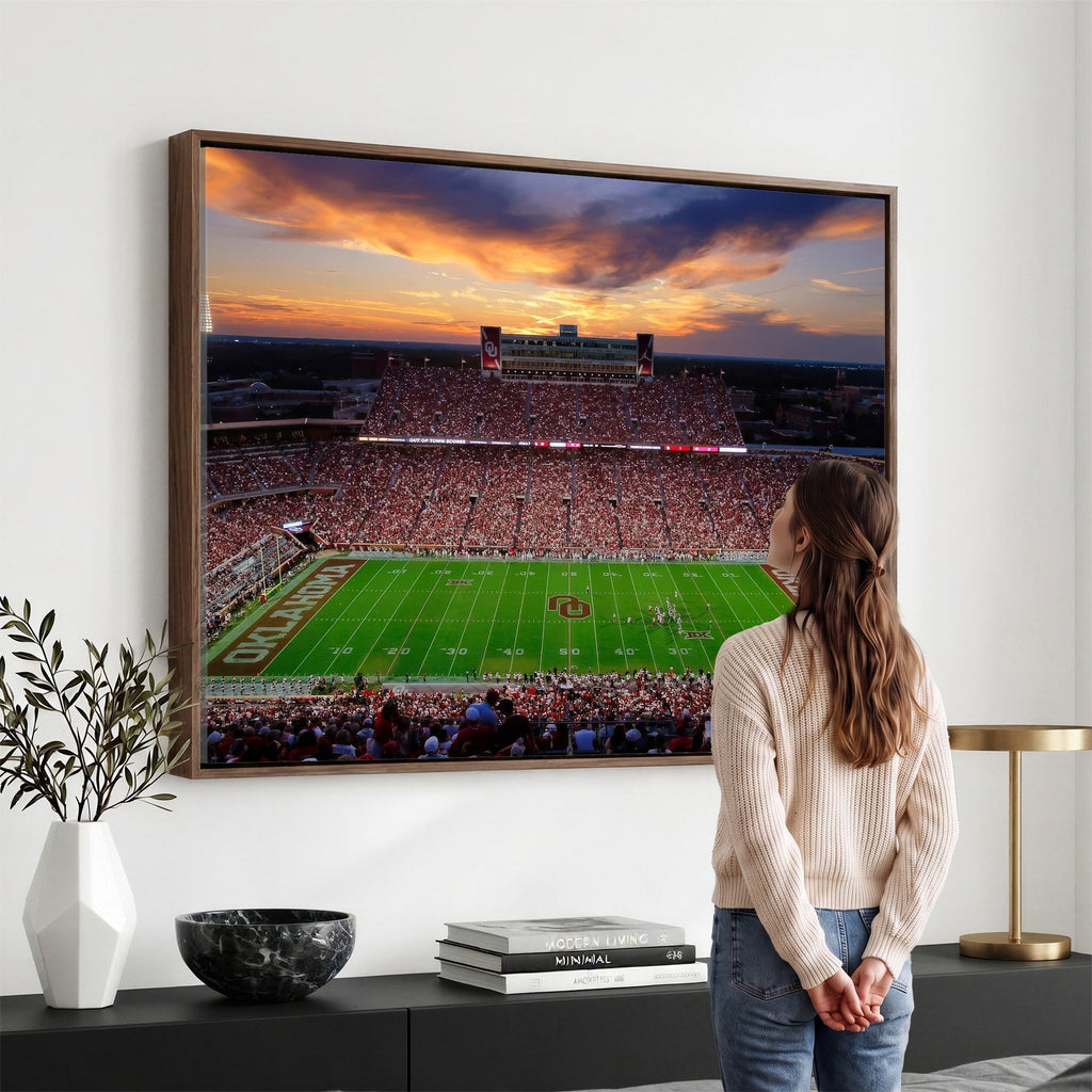 Oklahoma Sooners Stadium Wall Art Canvas Print, College Football Decor