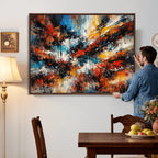 Lyrical Abstract Wall Art Canvas Print, Orange Blue Abstract