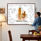 Wedding Signature Guest Book Canvas, Personalized Couple Photo Art