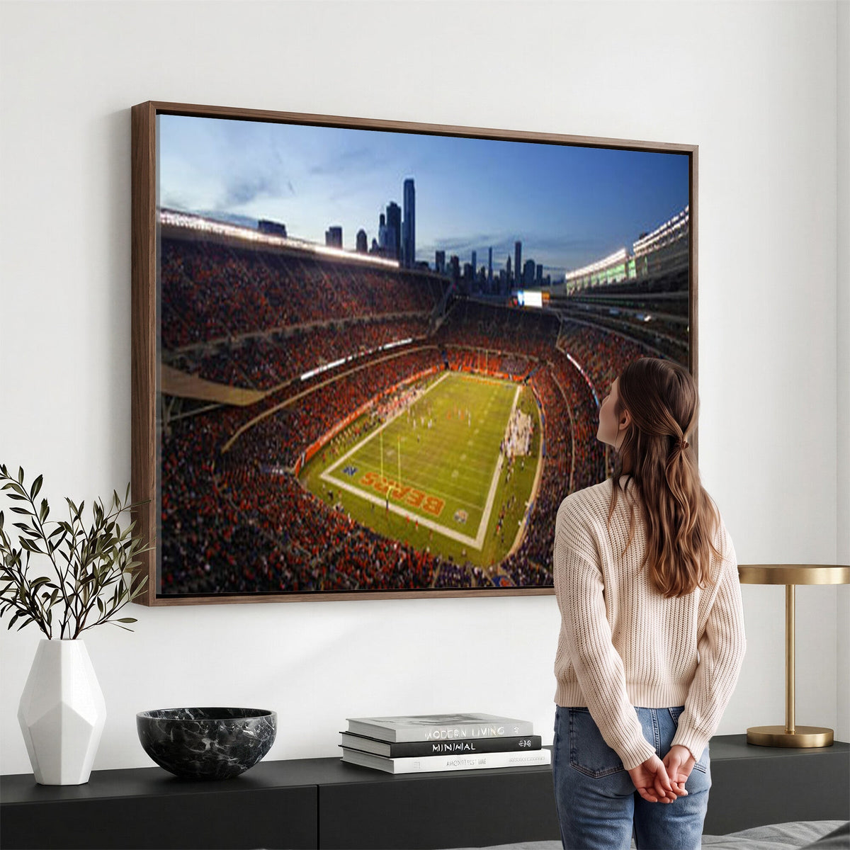 Chicago Bears Soldier Field Canvas Wall Art, NFL Stadium Panorama