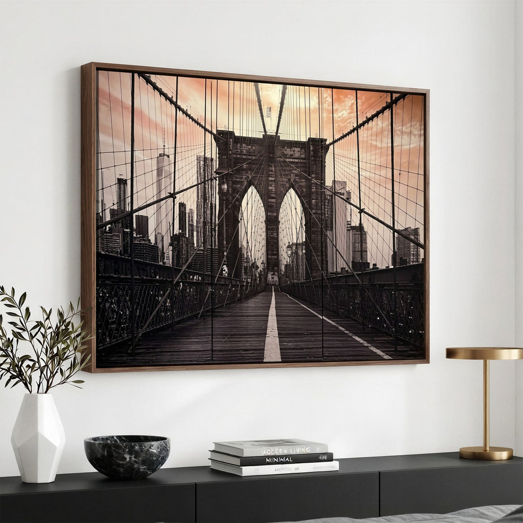 Brooklyn Bridge Canvas Wall Art, New York City Skyline Photography