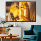 Gold Buddha Statue Hands Wall Art Canvas Print