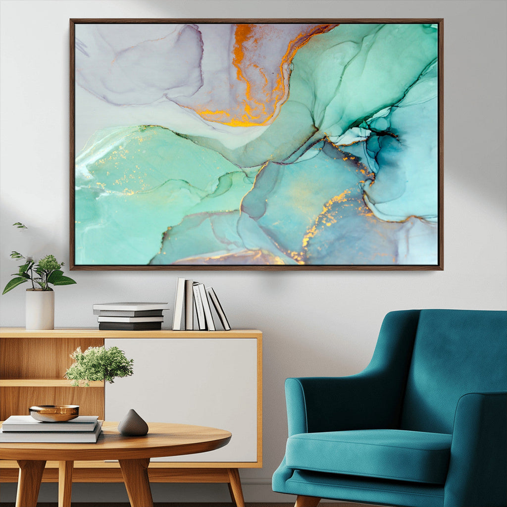 Colorful Marble Fluid Effect Canvas Wall Art Print