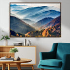 Mountains Forest Autumn Wall Art Canvas Print