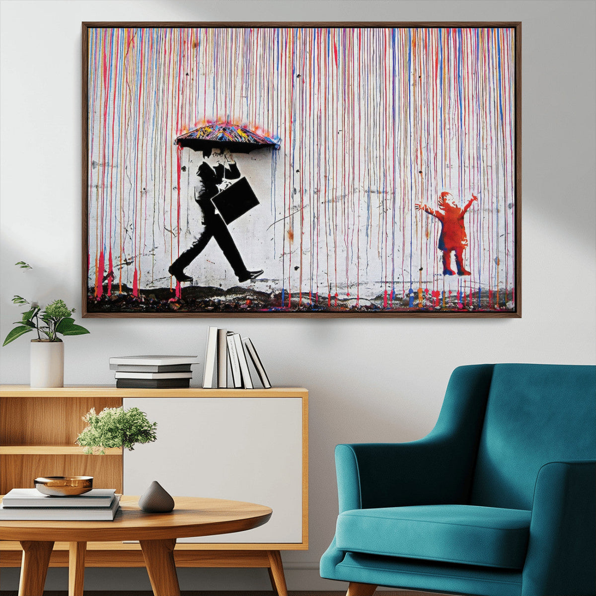 Banksy Wall Art Canvas Print | Framed Graffiti Street Art Picture