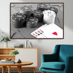 Poker Game Cards Wall Art Canvas, Multi Panel Wall Art