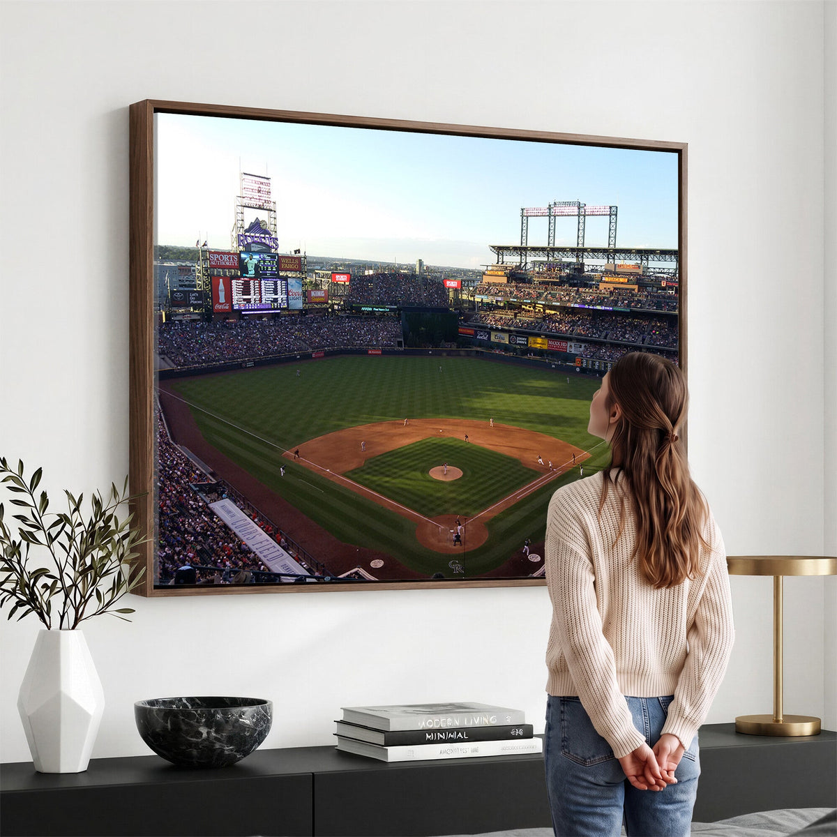 Colorado Rockies Coors Field Wall Art Canvas Print, MLB Baseball Stadium