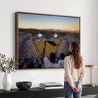Dodger Stadium Sunset Game Triple Canvas Wall Art, Los Angeles Dodgers MLB Match