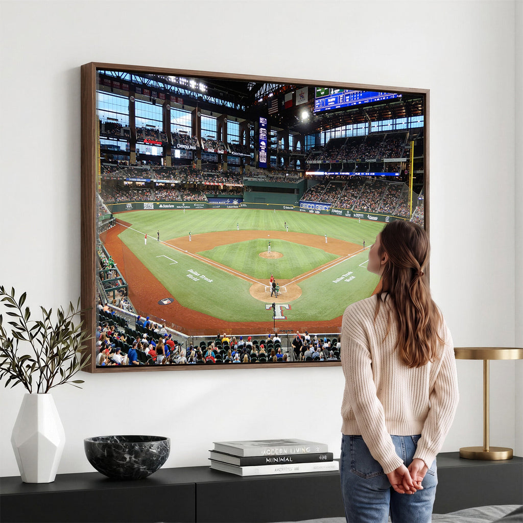 Texas Rangers Baseball Team Print, Arlington Globe Life Field Stadium Wall Art