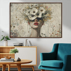 Abstract Floral Women Pastel Wall Art Canvas Print