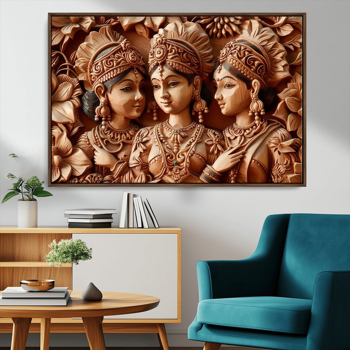 Indian Woman Statue Wall Art Canvas Print