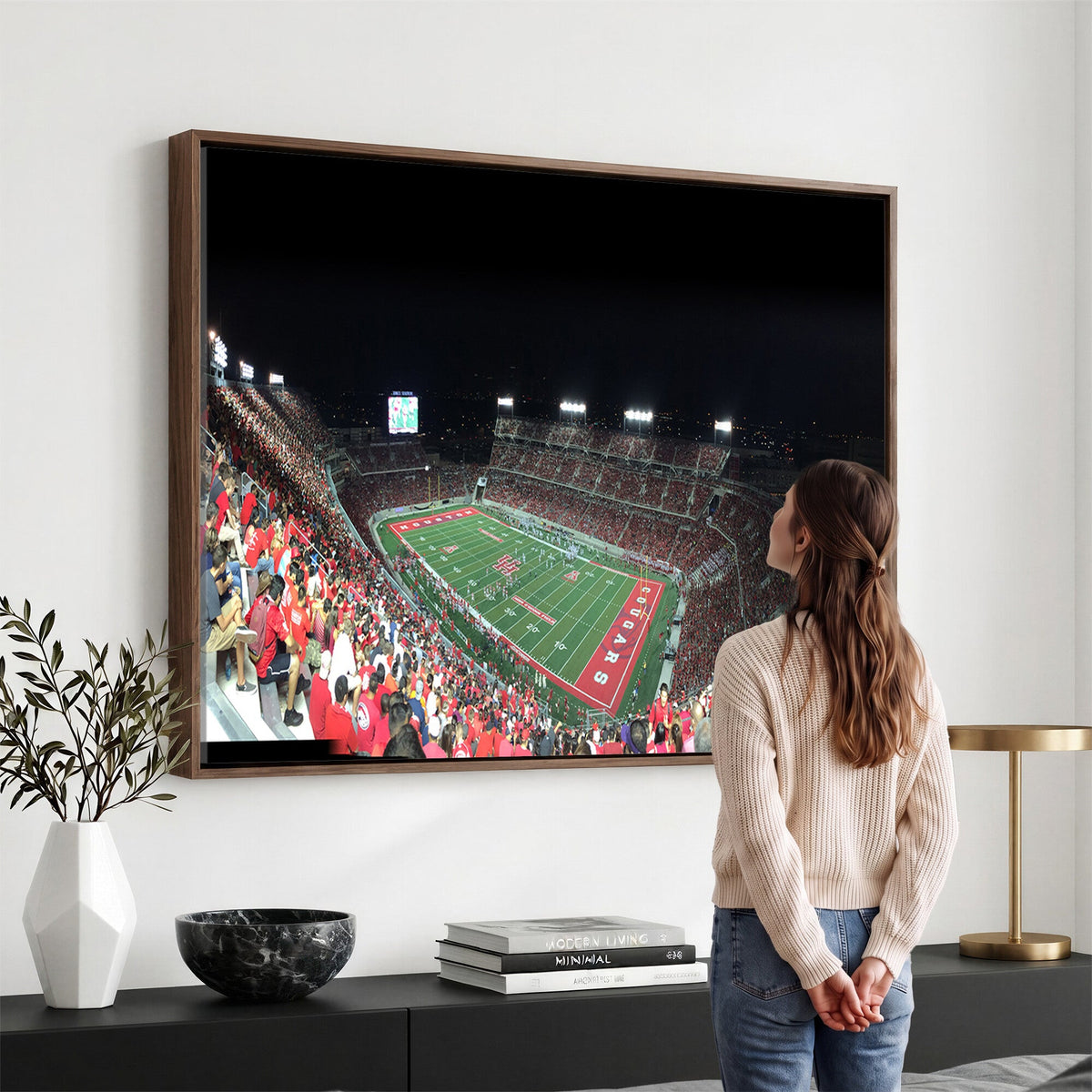Houston Cougars Football Team Print, Houston TDECU Stadium