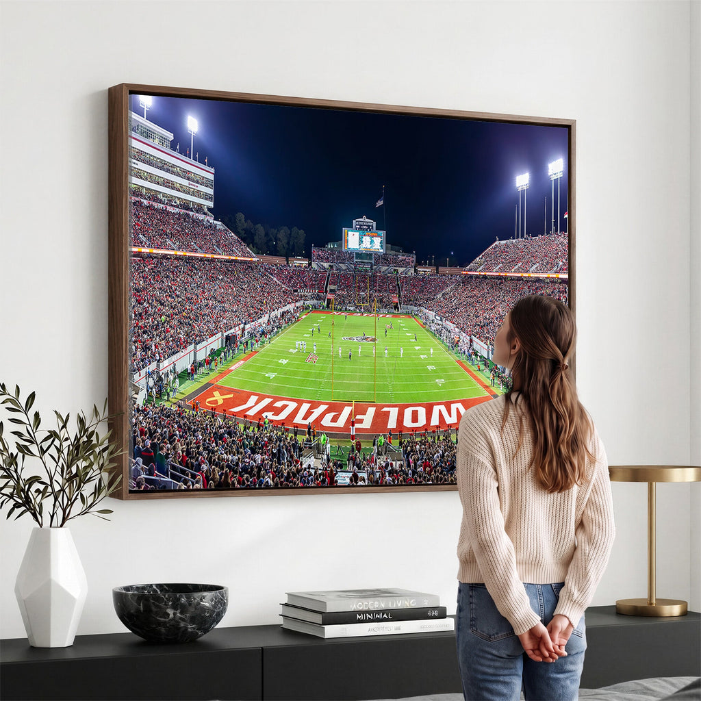 Wolfpack Football Team Print, Raleigh Carter-Finley Stadium