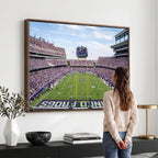 TCU Horned Frogs Football Team Print, Fort Worth Amon G. Carter Stadium, Framed and Ready to Hang