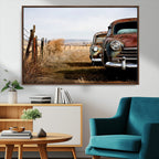 Old Rustic Classic Car Wall Art Canvas Print