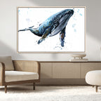 Watercolor Whale Wall Art Canvas Print