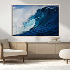 Ocean Wave at Sunset Canvas Art, Large Wall Print of Vibrant Water Waves