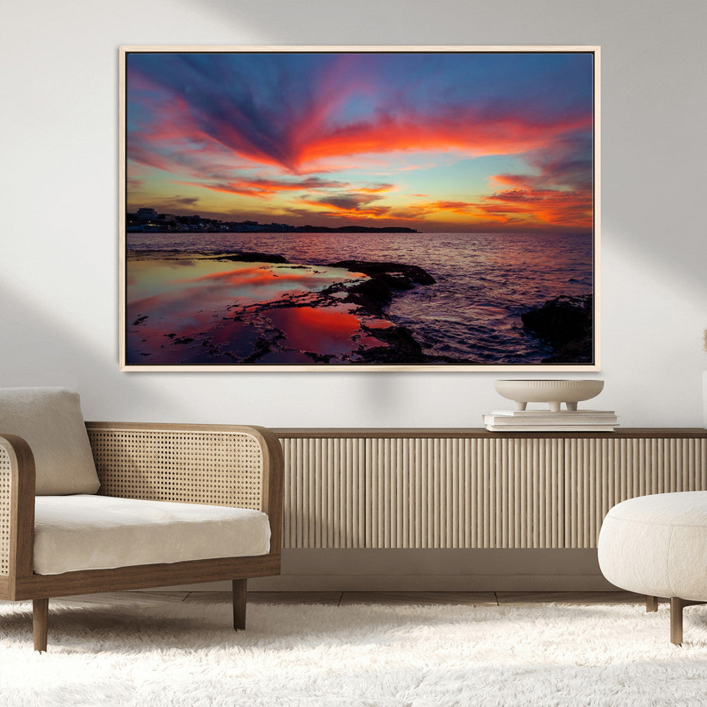Glorious Sunset on The Beach Wall Art Canvas Print