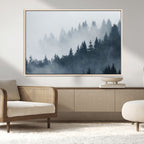Foggy Pine Forest Wall Art Canvas Print