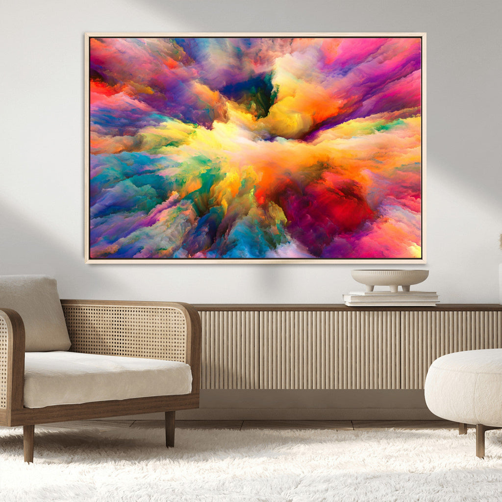 Blazing Vibrant Colors Cloud Wall Art Canvas Print