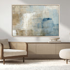 Abstract Blue and Beige Wall Art, Modern Minimalist Canvas Print Set