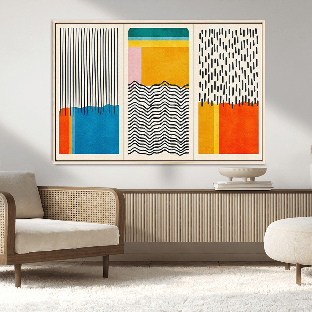 Canvas Print Wall Art Abstract Illustration Art Boho, Framed Abstract Boho Art