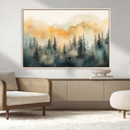 Abstract Forest Print | Mountain Wall Art | Autumn Landscape Canvas Print