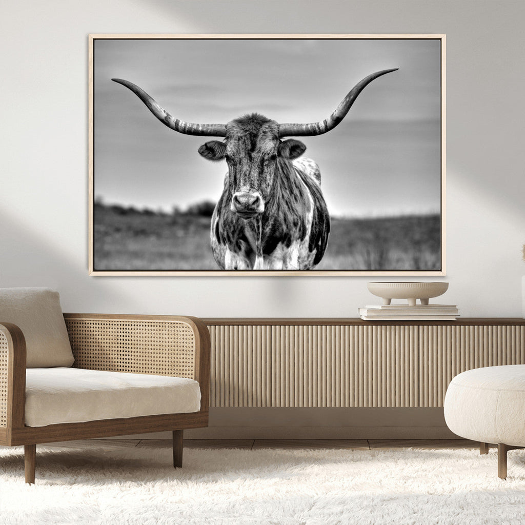 Texas Longhorn Cow Wall Art, Texas Longhorn Canvas, Cattle