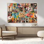 Abstract Art Collage Wall Art Canvas Print, Urban Graffiti Style