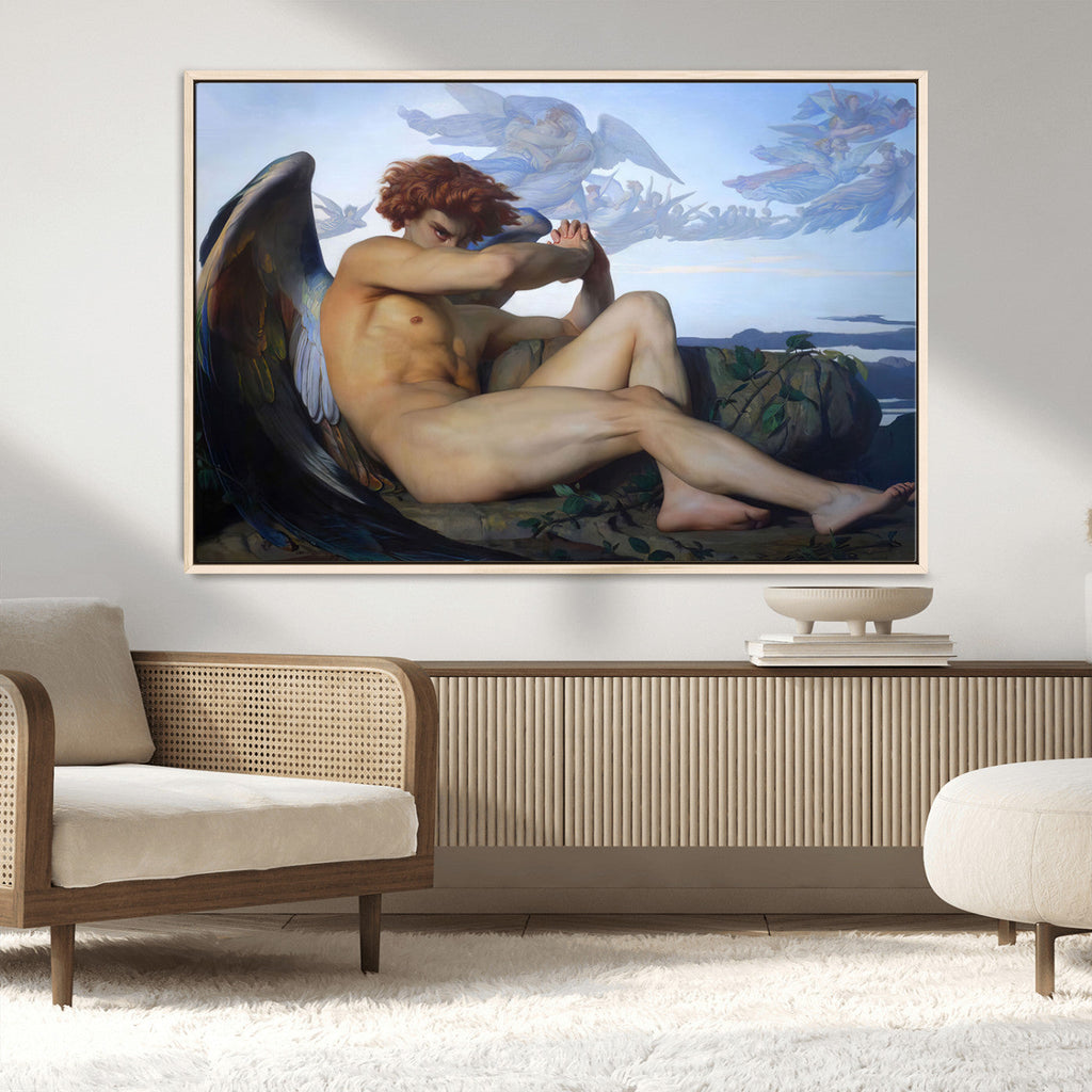 Fallen Angel Wall Art Canvas Print, Alexandre Cabanel Classic Art Reproduction
