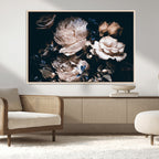 Pink Peonies Flowers Large Canvas Art Print