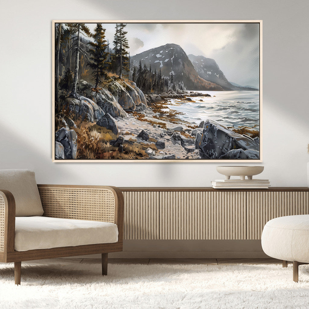 Serene Coastal View of Acadia National Park