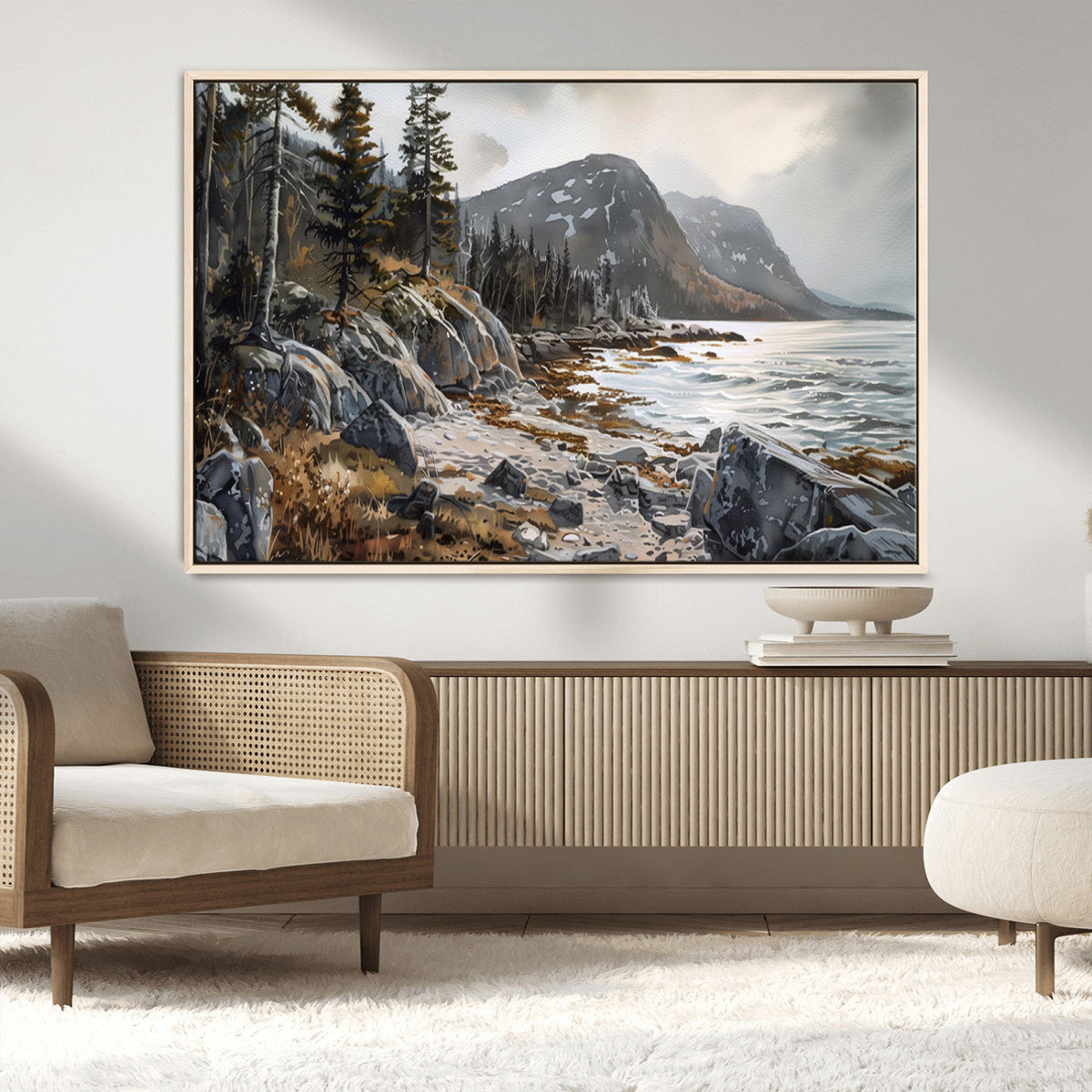 Serene Coastal View of Acadia National Park