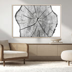 Rustic Tree Ring Wall Art Canvas Print, Framed and Ready to Hang