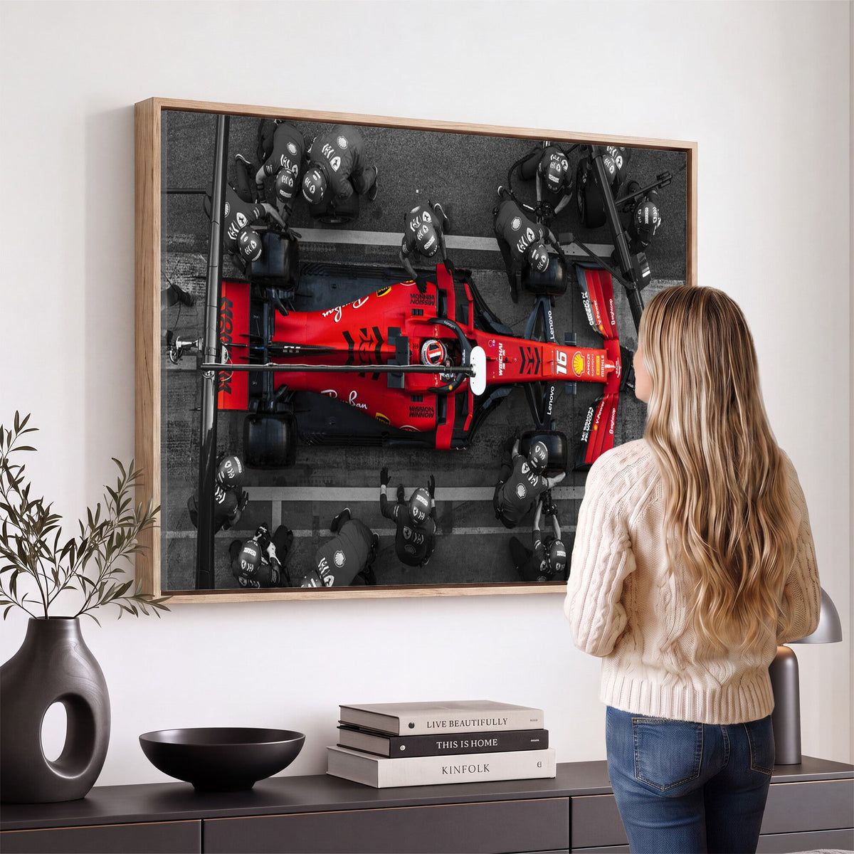 Ferrari Pit Stop Canvas Wall Art | Precision and Speed