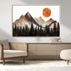 Modern Abstract Mountain Canvas Wall Art Print