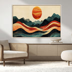 Mountain Triptych Wall Art Canvas Print | Western Boho Pine Tree Nature Print