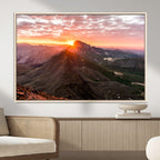 Mountain Sunrise Wall Art | Framed Alpine Ridge Canvas