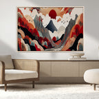 Abstract Mountain Wall Art Canvas Print | Vibrant Stylized Landscape