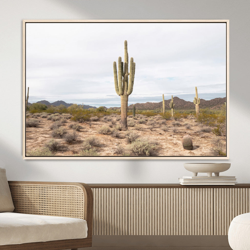 Saguaro Cactus Wall Art | Framed Desert Canvas Artwork