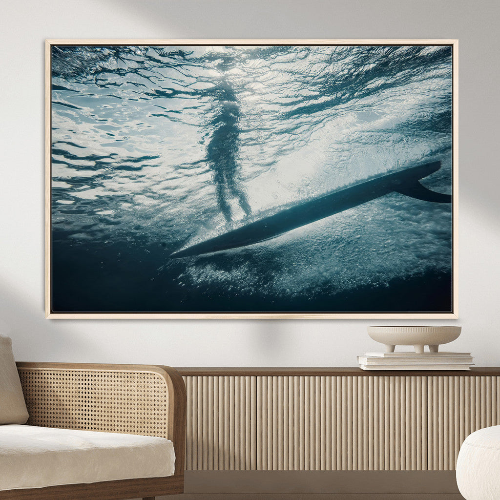 Underwater Surf Wall Art | Framed Ocean Wave Canvas Artwork