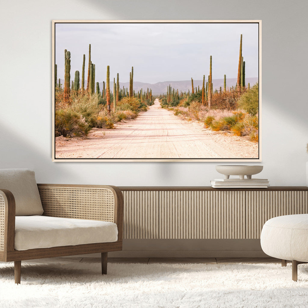 Desert Cactus Wall Art | Framed Southwestern Canvas Artwork