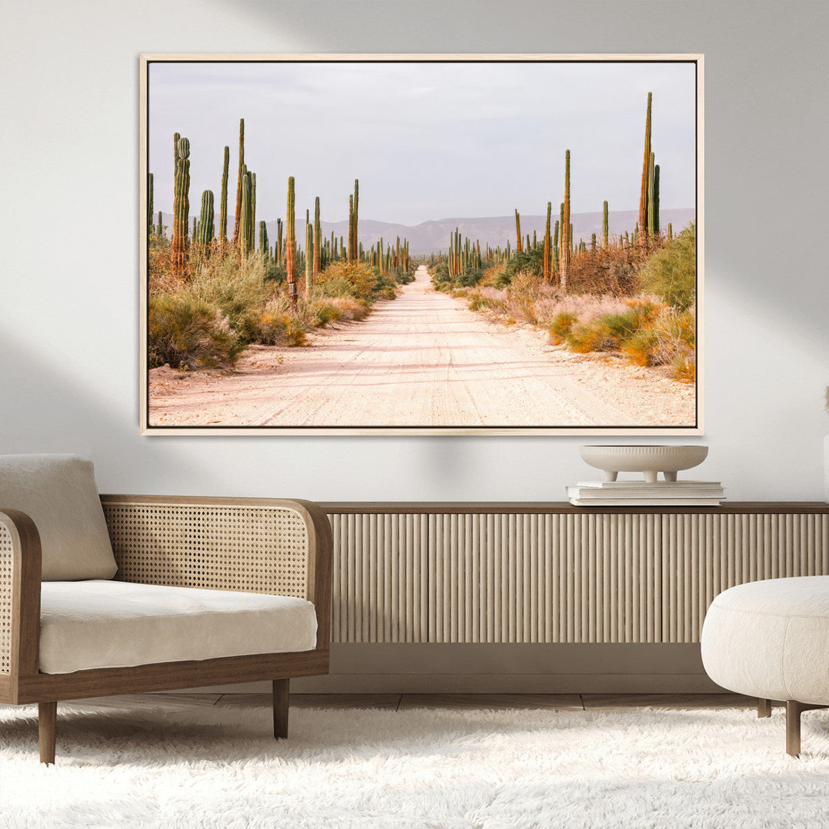 Desert Cactus Wall Art | Framed Southwestern Canvas Artwork