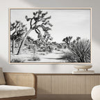 Joshua Tree Wall Art | Black & White Canvas Print, Nature Serenity Decor
