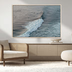 Ocean Waves Wall Art Canvas Print, Framed Coastal Serenity Surf Scene