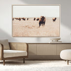 Bison Herd Wall Art Canvas Print, Framed Western Prairie Serenity