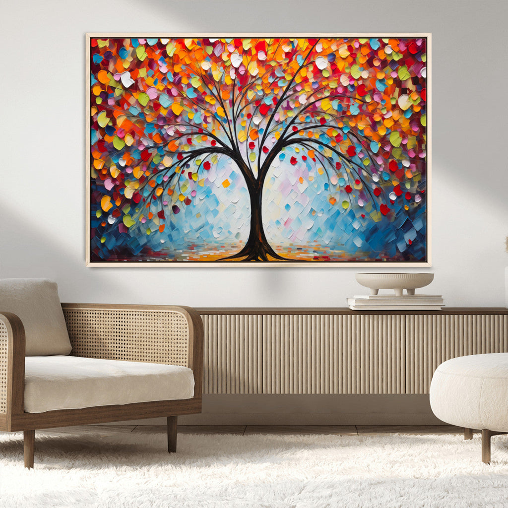 Vibrant Tree of Life Canvas Wall Art | Colorful Abstract Nature
